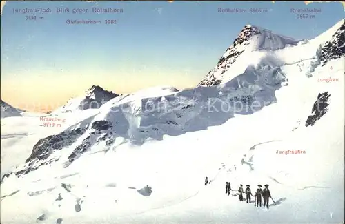 Jungfraujoch mit Rottalhorn Gletscherhorn Rotthalsattel Kranzberg Kat. Jungfrau