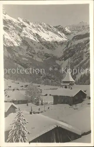 gsteig Winterlandschaft mit Kapelle Kat. Gsteig