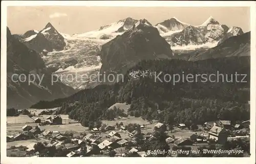 Hasliberg Hohfluh mit Wetterhorngruppe Kat. Hasliberg Hohfluh