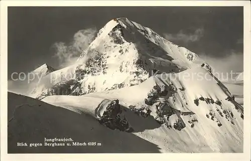 Jungfraujoch mit Berghaus und Moench Kat. Jungfrau