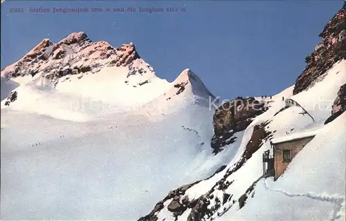 Jungfraujoch Station mit Jungfrau Kat. Jungfrau