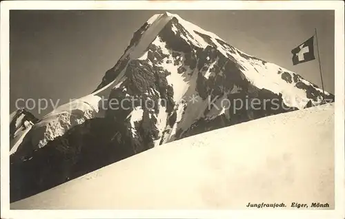 Jungfraujoch mit Eiger und Moench Kat. Jungfrau