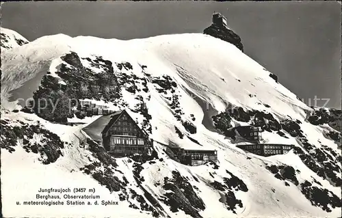 Jungfraujoch mit Berghaus und Observatorium Kat. Jungfrau