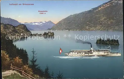 Iseltwald am Brienzersee Dampfschiff Niesenkette Kat. Iseltwald