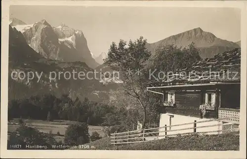 Hasliberg mit Wetterhorn Kat. Meiringen