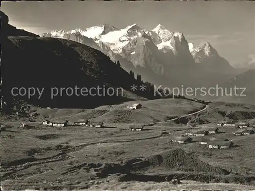 Hasliberg Maegisalp mit Wetterhorngruppe und Eiger Kat. Meiringen