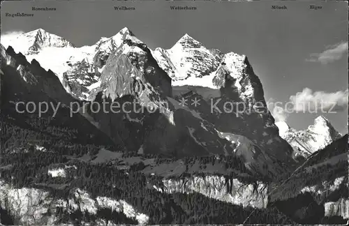 Hasliberg mit Wetterhorngruppe Kat. Meiringen