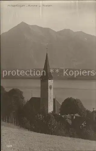 Hilterfingen Thunersee mit Kirche und Niesen / Hilterfingen /Bz. Thun