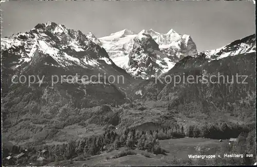 Hasliberg mit Wetterhorngruppe Kat. Meiringen