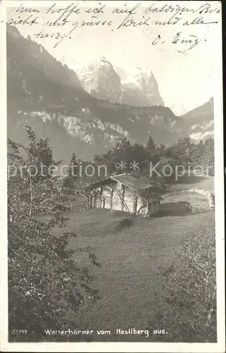 Hasliberg Blick auf Wetterhoerner Kat. Meiringen