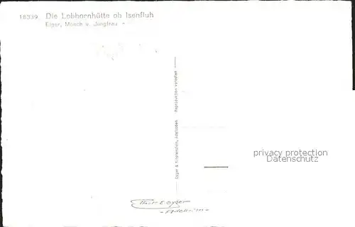 Isenfluh Lobhornhuette mit Eiger Moench Jungfrau Kat. Isenfluh