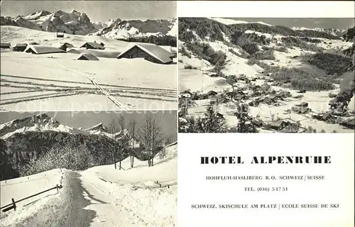 Hasliberg Hohfluh Panorama Skipiste Hotel Alpenruhe Kat. Hasliberg Hohfluh