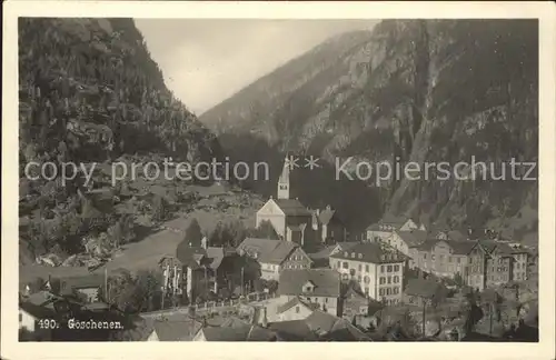 Goeschenen Ortsblick mit Kirche Kat. Goeschenen