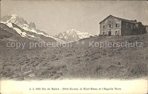 Col de Balme Hotel Suisse le Mont Blanc et l Aiguille Verte Kat. Balme Col de