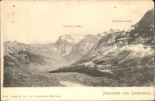 Lauberhorn mit Wetter und Schreckhorn Panorama Kat. Lauberhorn