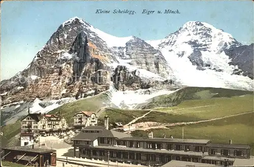 Kleine Scheidegg Wengen Bahnhof Hotels Eiger und Moench Kat. Scheidegg Kleine