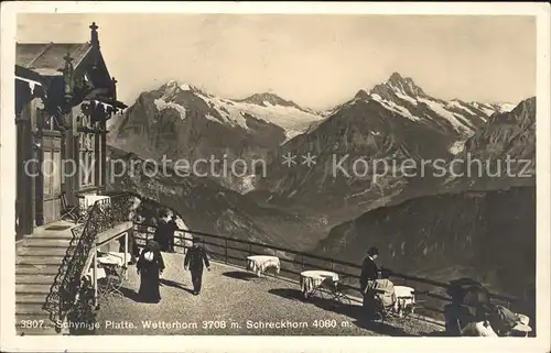 Schynige Platte Hotel Terrasse mit Eiger Moench Jungfrau Kat. Schynige Platte