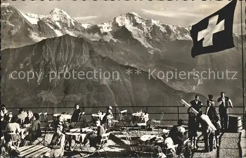 Schynige Platte Hotel Terrasse mit Alpenpanorama Kat. Schynige Platte