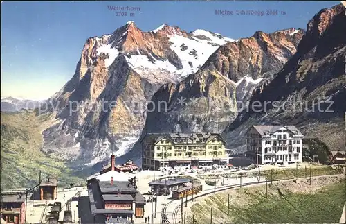 Kleine Scheidegg Wengen Hotels mit Jungfraubahn und Wetterhorn Kat. Scheidegg Kleine
