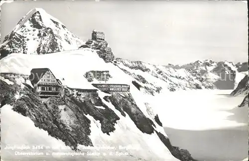 Jungfraujoch Moench Aletschgletscher Berghaus Observatorium meteorol Station Sphinx Kat. Jungfrau