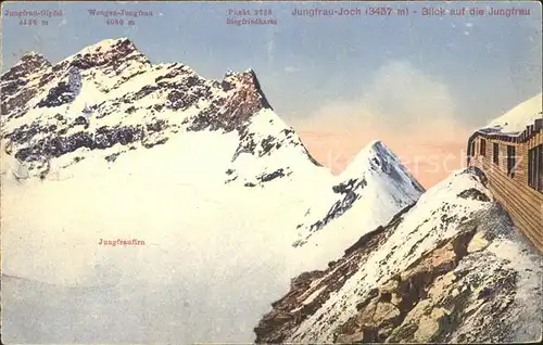 Jungfraujoch mit Jungfrau und Jungfraufirn Kat. Jungfrau