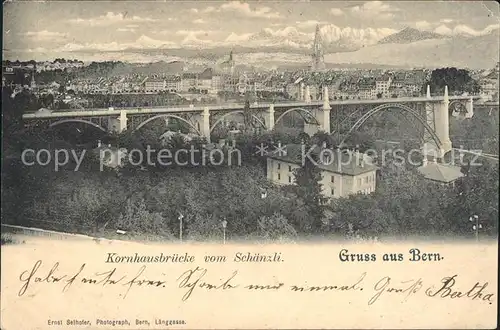 Bern BE Kornhausbruecke vom Schaenzli Kat. Bern