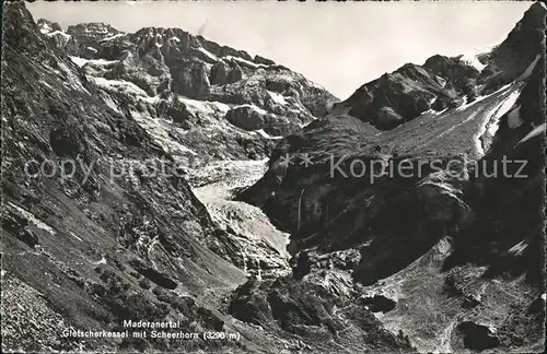 Maderanertal Gletscherkessel mit Scheerhorn Kat. Silenen