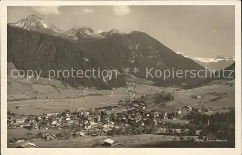 Zweisimmen mit Alpenpanorama Kat. Zweisimmen