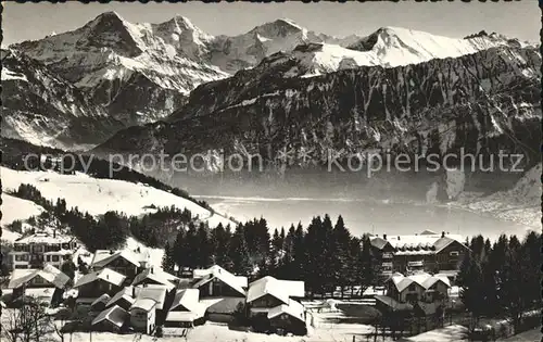 Beatenberg am Thunersee mit Eiger Moench Jungfrau Kat. Beatenberg