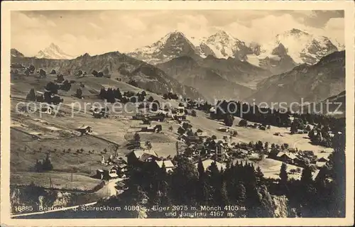 Beatenberg mit Schreckhorn Eiger Moench Jungfrau Kat. Beatenberg