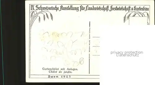 Bern BE Gartenchalet mit Anlagen Schweizer Ausstellung Kat. Bern