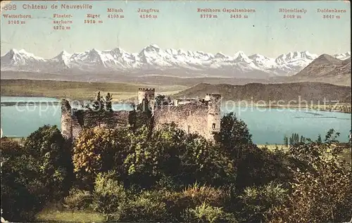 Villeneuve VD Chateau et les Alpes Kat. Villeneuve