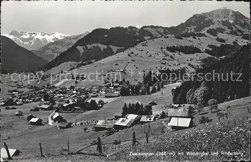 Zweisimmen mit Wildstrubel und Rinderberg Kat. Zweisimmen