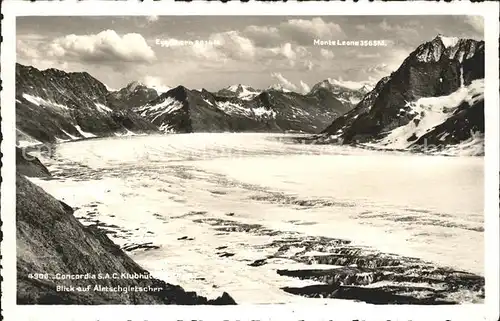 Aletschgletscher Concordia Klubhuette Eggishorn Monte Leone Kat. Aletsch Grosser