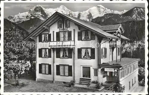 Beatenberg Hotel Rosenau mit Jungfraugruppe Kat. Beatenberg