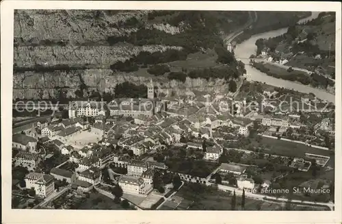 St Maurice Valais Vue aerienne Kat. St Maurice