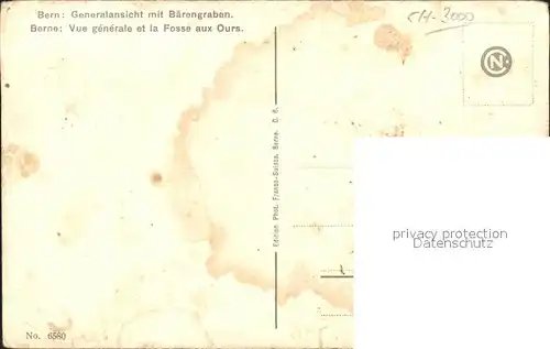 Bern BE Generalansicht mit Baerengraben Kat. Bern