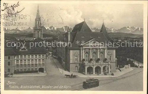 Bern BE Kasino Stadtbibliothek Muenster Alpenpanorama Kat. Bern