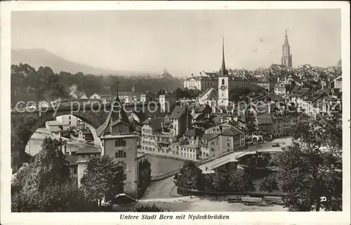 Bern BE Untere Stadt mit Nydeckbruecke Kat. Bern