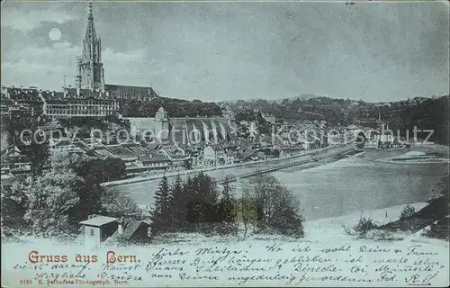 Bern BE Panorama mit Muenster Kat. Bern