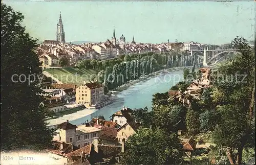 Bern BE Stadtblick Muenster Aare Kat. Bern