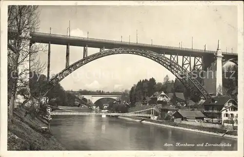 Bern BE Kornhaus und Lorrainebruecke Kat. Bern