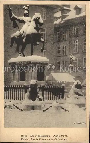 Bern BE Reiterdenkmal am Muensterplatz Kat. Bern