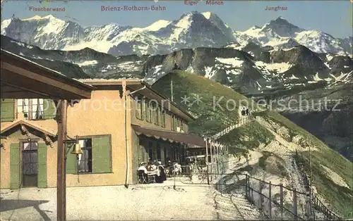 Brienzer Rothorn BE Hotel mit Fischerwand Rothornbahn Eiger Moench Jungfrau Kat. Brienzer Rothorn