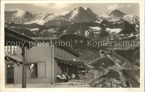 Brienzer Rothorn BE Hotel mit Blick auf Jungfraugruppe Kat. Brienzer Rothorn