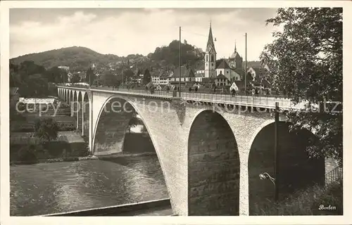 Baden AG Limmat Bruecke Kirche Kat. Baden