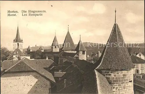 Murten Morat Ringmauer Les Remparts Kat. Murten