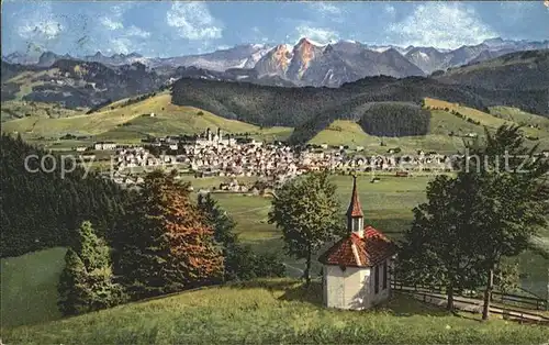 Einsiedeln SZ Panorama mit Maria End Kapelle / Einsiedeln /Bz. Einsiedeln