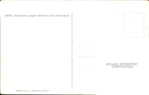 Einsiedeln SZ mit Glarner und Urneralpen Panoramakarte / Einsiedeln /Bz. Einsiedeln