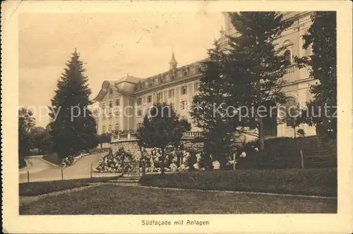 Schwyz Kollegium Maria Hilf Suedfassade mit Anlagen Kat. Schwyz